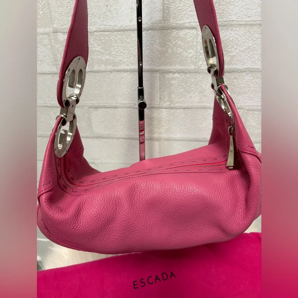 Escada Eluna Pink Leather Hobo Bag - Picture 2 of 11